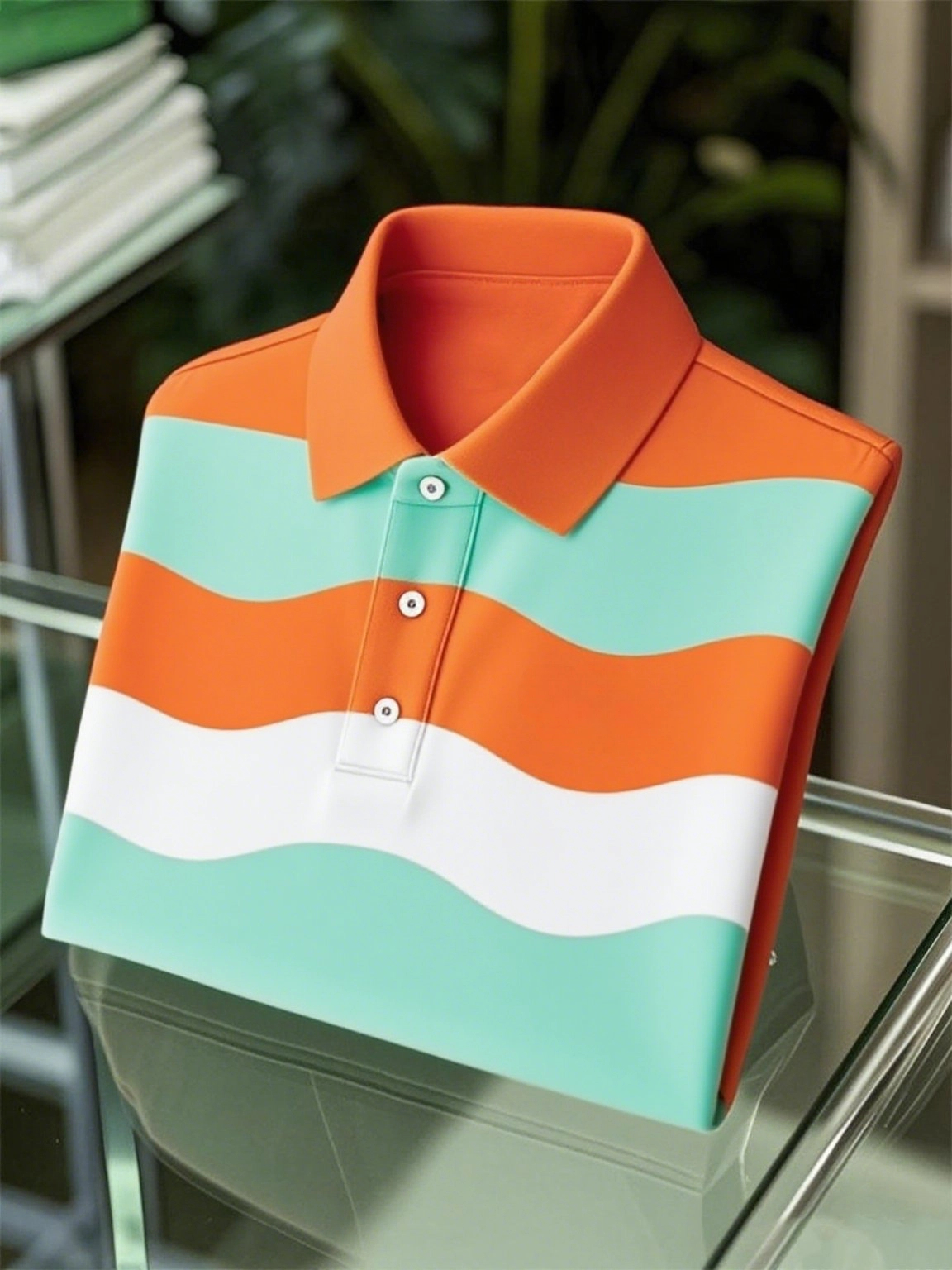 Camisa polo ejecutivo casual Art Button de manga corta para hombre