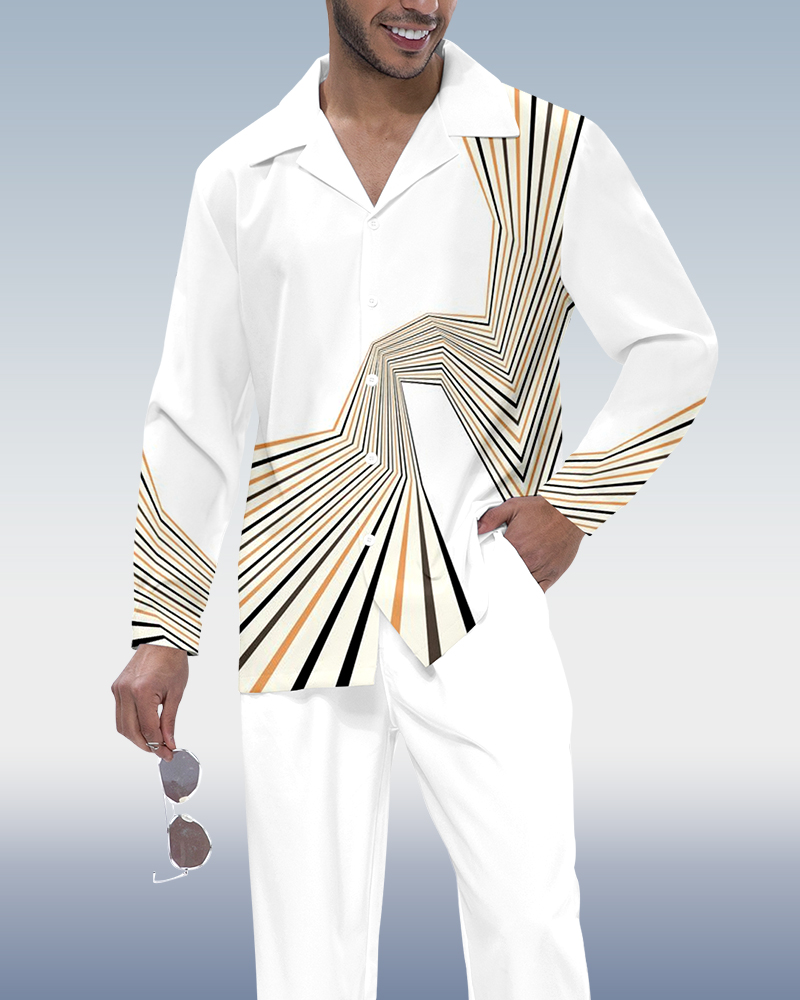 Camisa en bloques de color de manga larga Walking Suit 361 para hombre