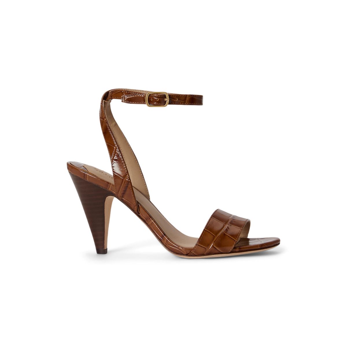 Gracy Croc-Embossed Leather Sandal - 2