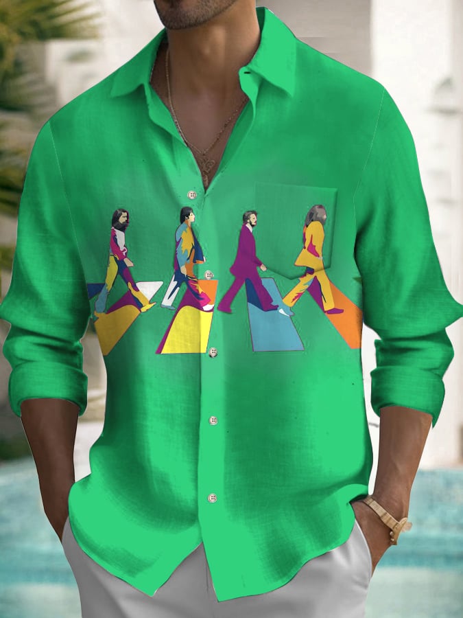 Musical de manga larga Pockecamiseta para hombre