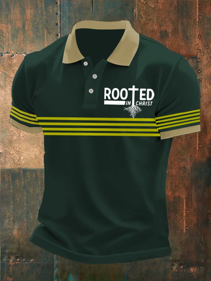 Camisa polo Faith estampado Button Design para hombre