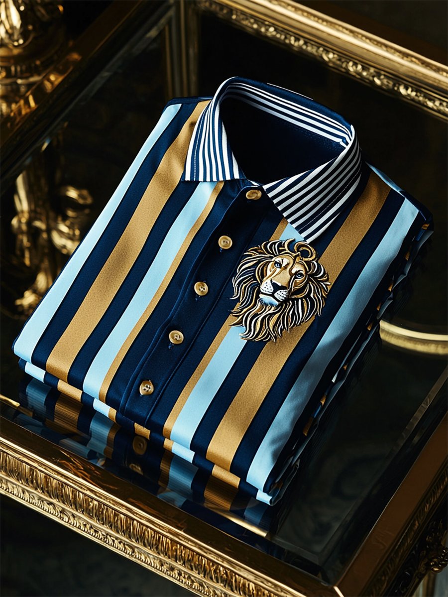 Camisa satén Luxe de manga corta con botones para hombre