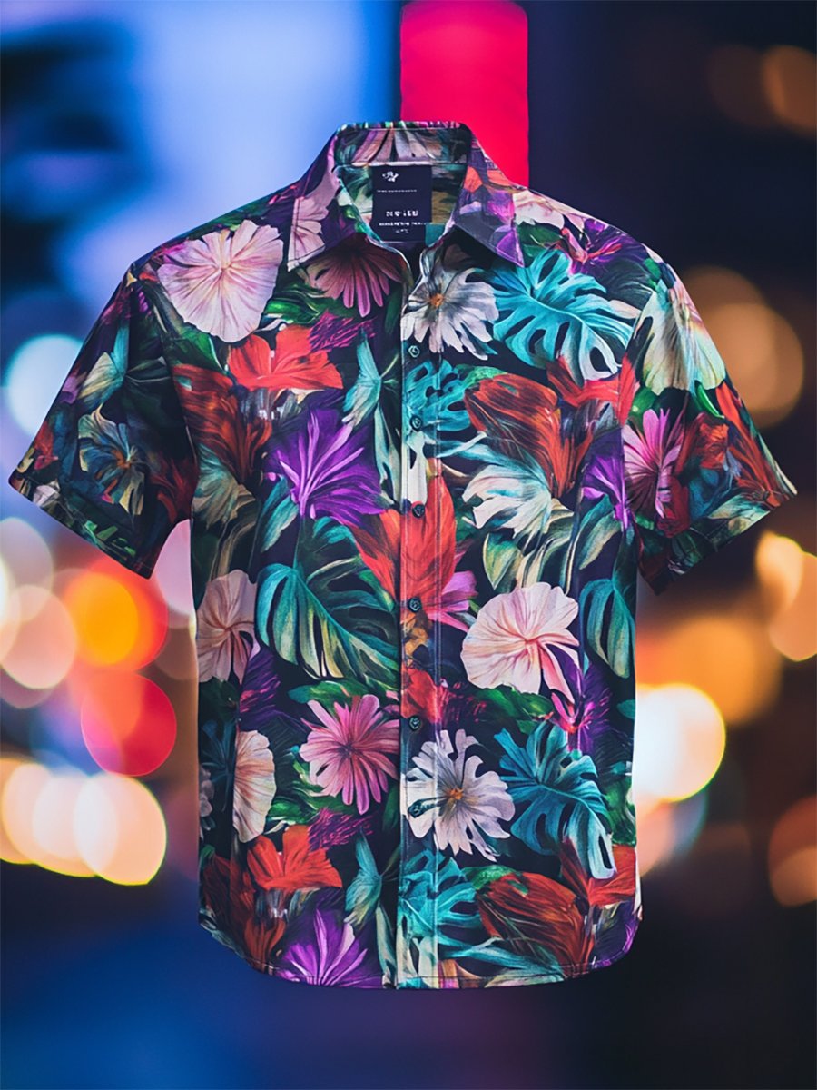 Camisa Resort casual floral Art de manga corta para hombre