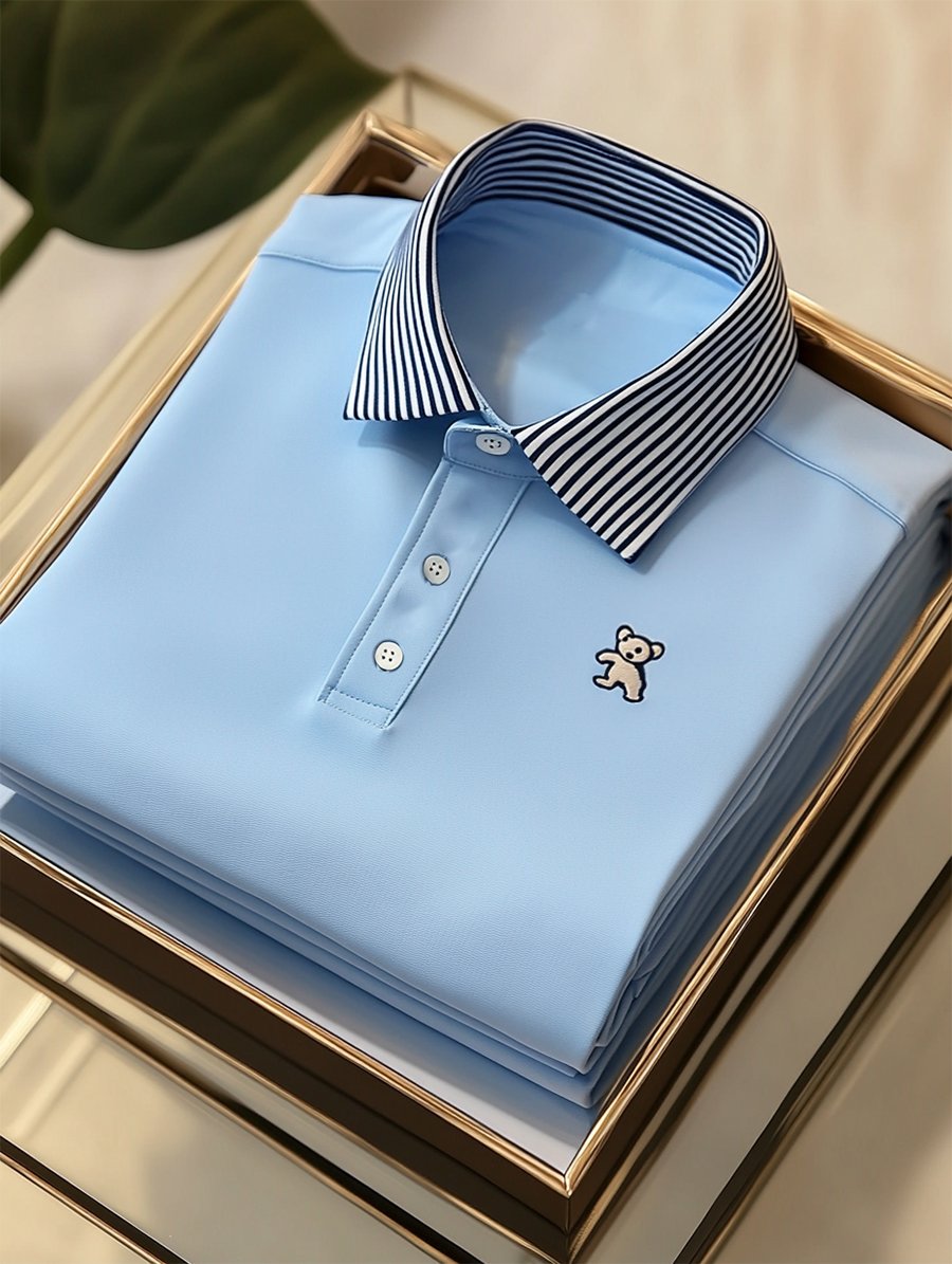 Camisa polo ejecutivo casual Button de manga corta para hombre
