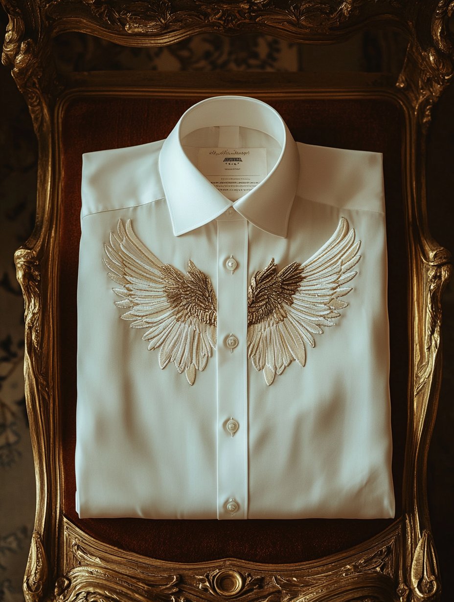 Camisa satén de lujo ejecutivo de manga larga para hombre