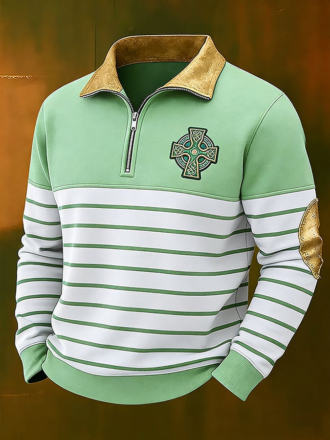 Man's Saint Patrick's Day estampado Sweatercamisa
