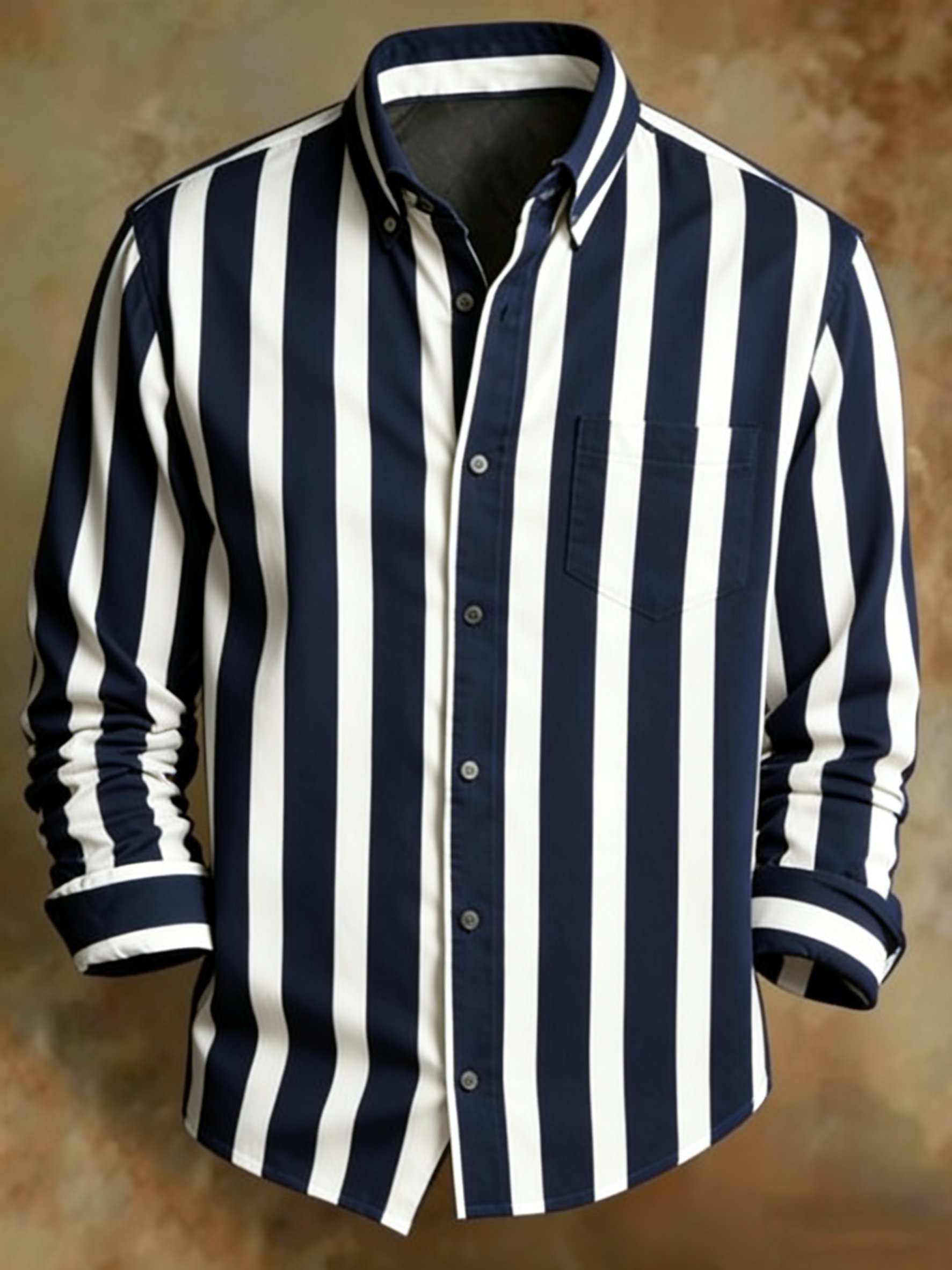 Camisa retro Abstract Art estampado diseño ejecutivo Style para hombre