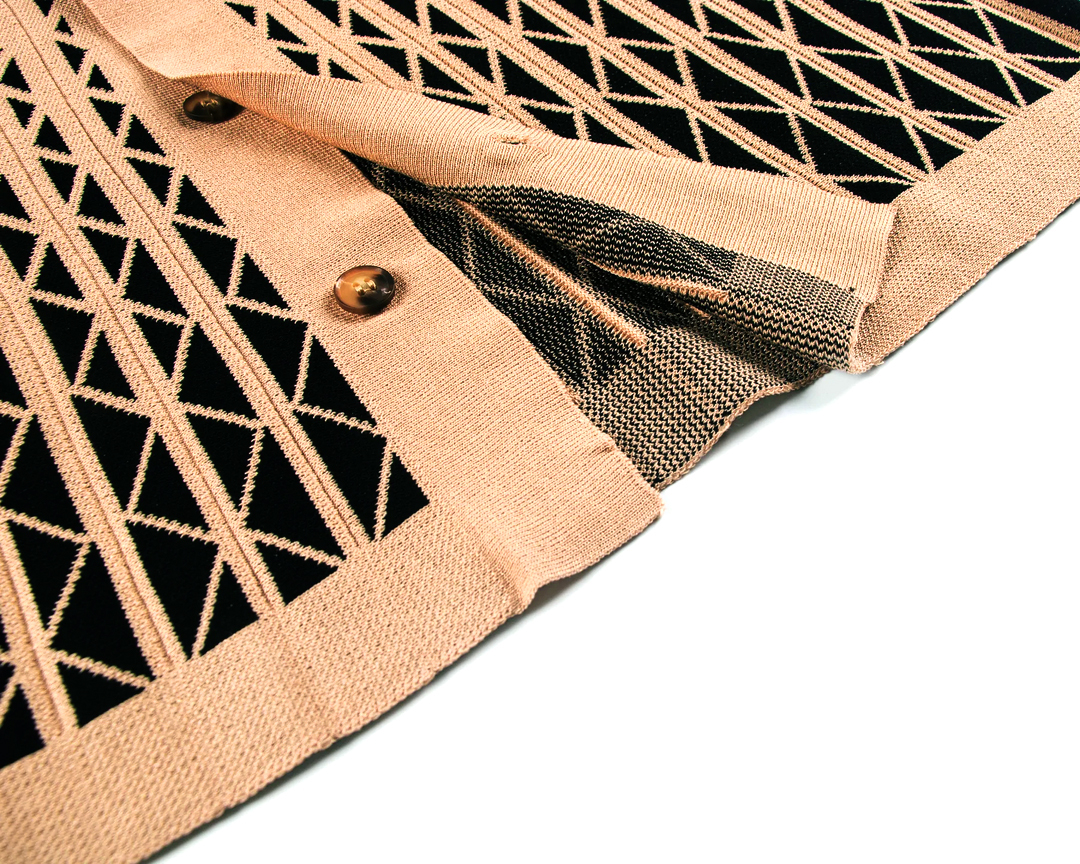 Cafe Criss-Cross Pattern Walking Suit de manga corta Set