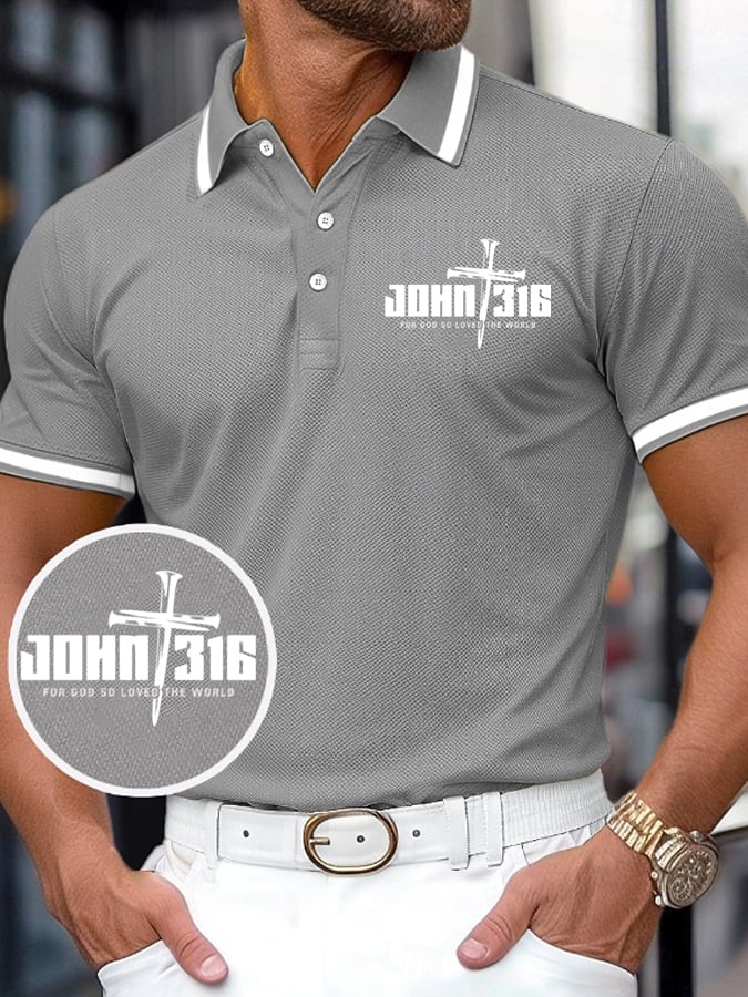 Camisa polo Faith estampado casual para hombre