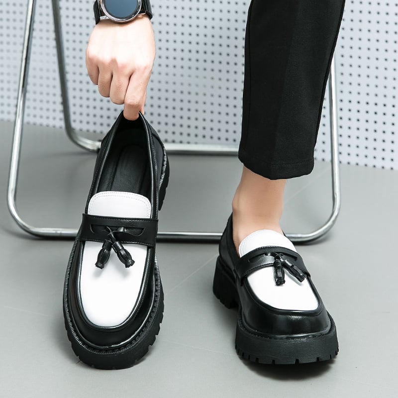 Zapatos Contrasting Color ejecutivo casual cuero para hombre