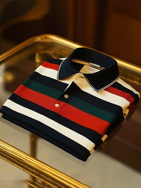 Camisa polo clásico ejecutivo Logo Button de manga corta para hombre