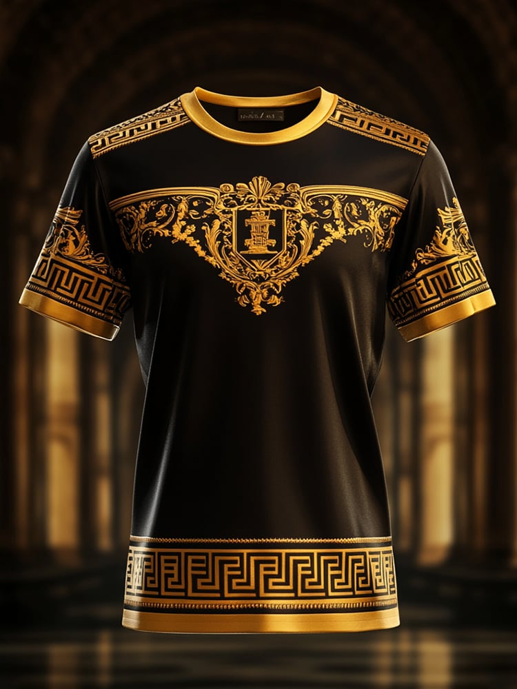 Camiseta ejecutivo estampado de manga corta para hombre