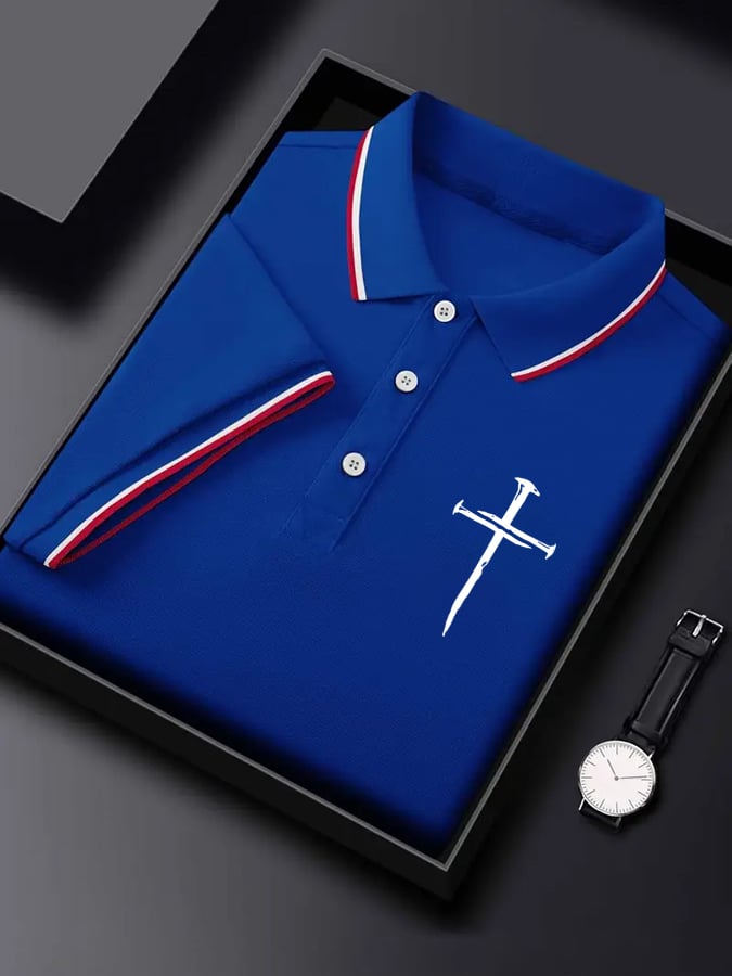 Camisa polo clásico Cross estampado para hombre