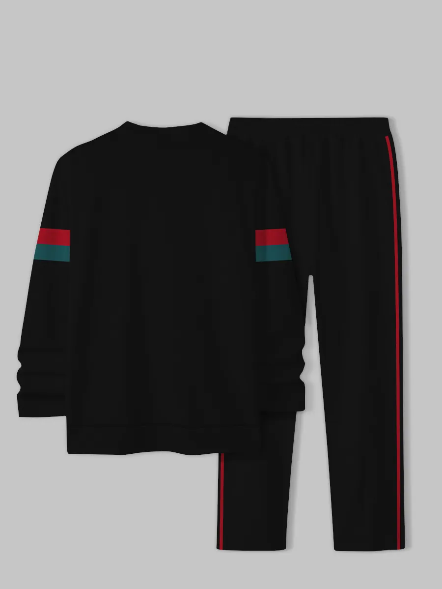 Simple Colorblock Round Neck casual Sports Set 0143 para hombre