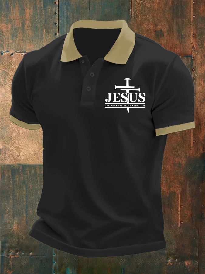 Camisa polo Faith Cross estampado para hombre