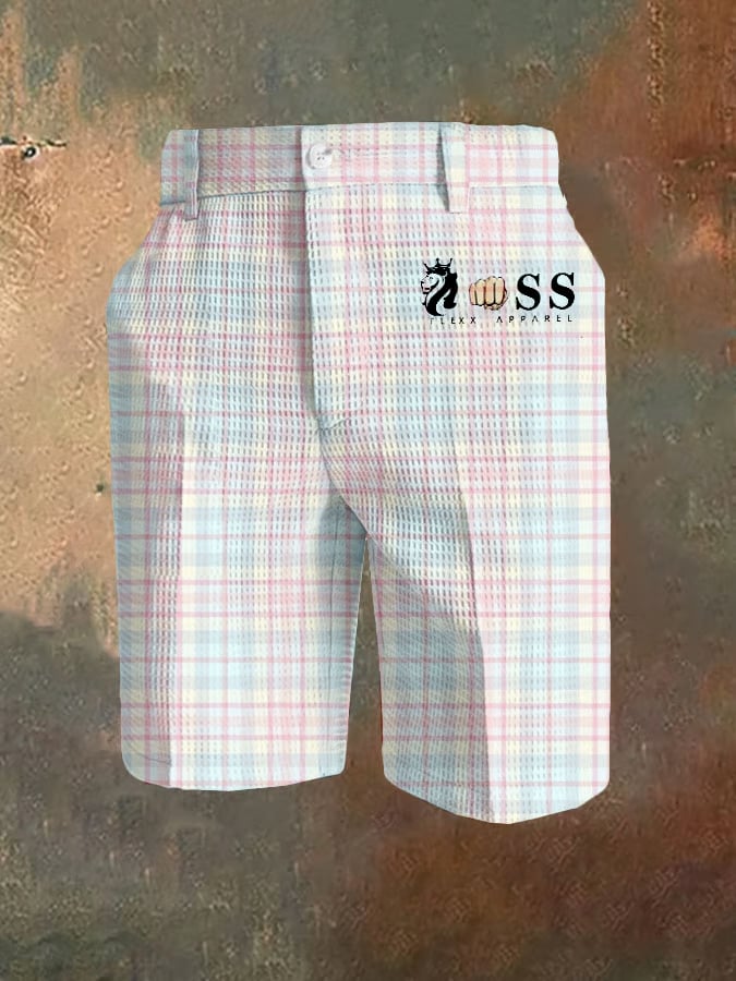 Pantalón casual a cuadros Waffle para hombre