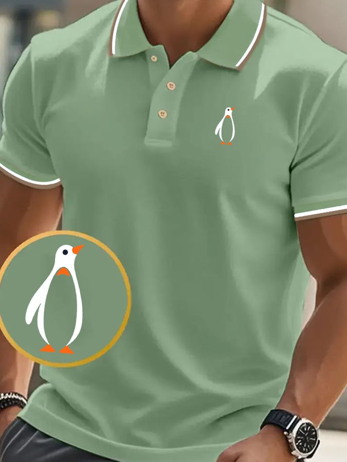 Camisa polo clásico casual with penguin estampado para hombre