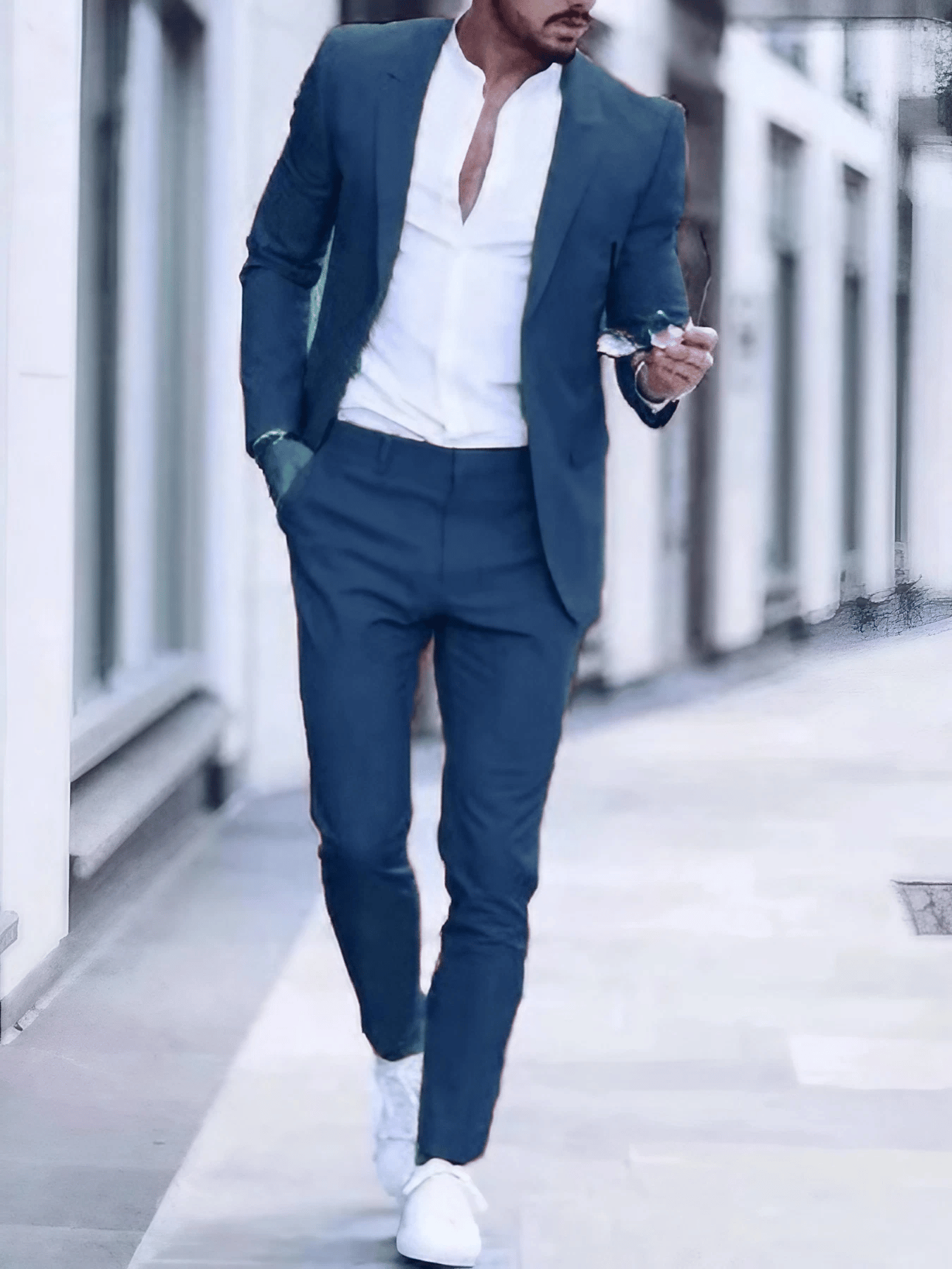 Ejecutivo Single-Breasted de color sólido Two-Piece Suit para hombre