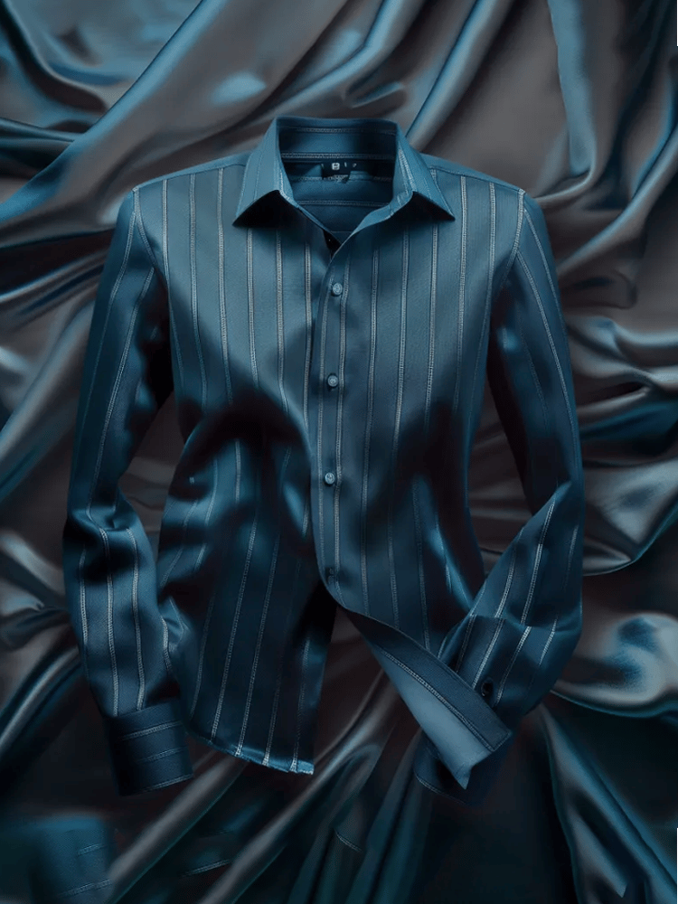 Camisa elegante Romantic a rayas de manga larga para hombre