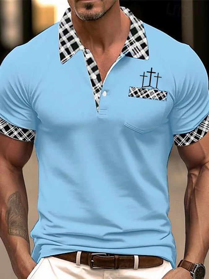para hombre casual Faith Contrast Color Polo (With Pockets)