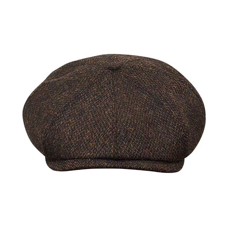 Gorras PEAKED Genuine Scottish Harris Tweed 8 Panels Man gorras Brown