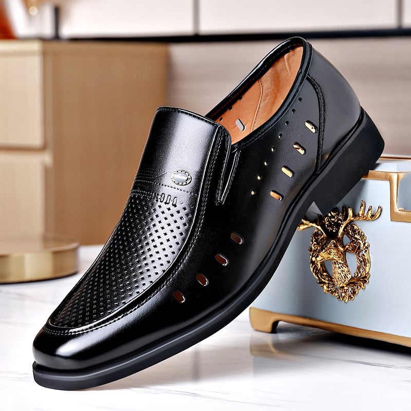 Zapatos Pointed British ejecutivo formal Hollow cuero para hombre