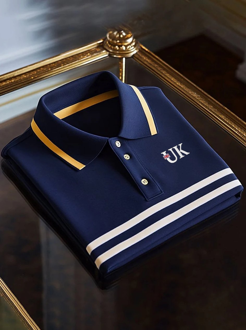 Camisa polo ejecutivo Union Jack casual Button de manga corta para hombre