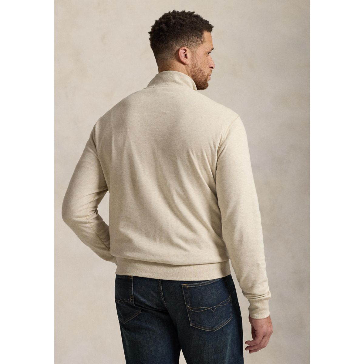 Big & Tall Luxury Jersey Quarter-Zip Pullover - 2