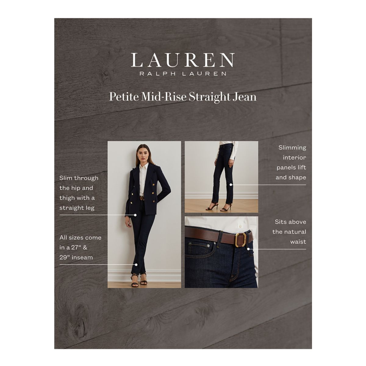 Petite Mid Rise Straight Jeans - 8