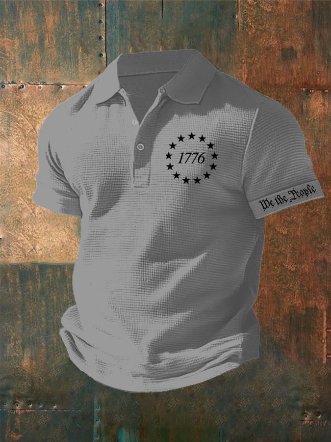 Camisa polo 1776 We The People estampado Waffle para hombre
