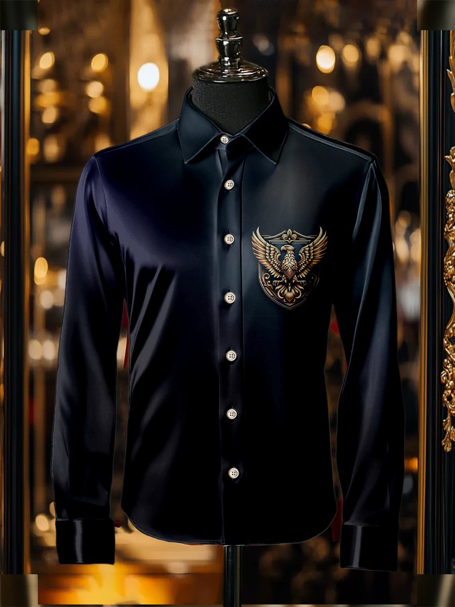 Camisa seda de lujo ejecutivo de manga larga para hombre