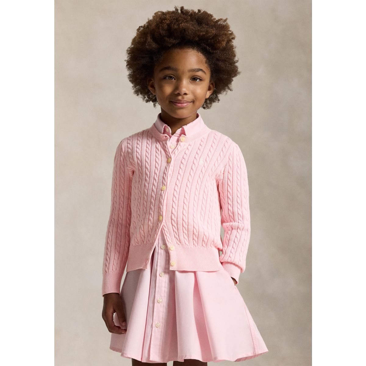 Girls 2-6x Mini Cable Cotton Cardigan - 4