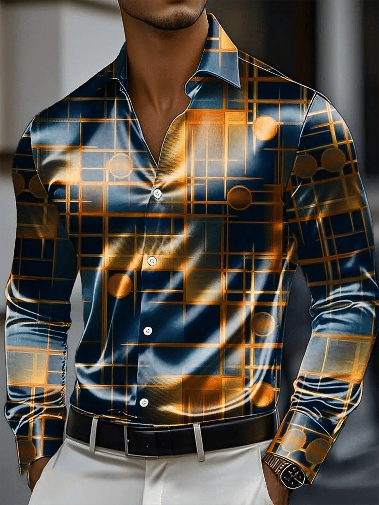 Camisa vintage de manga larga para hombre