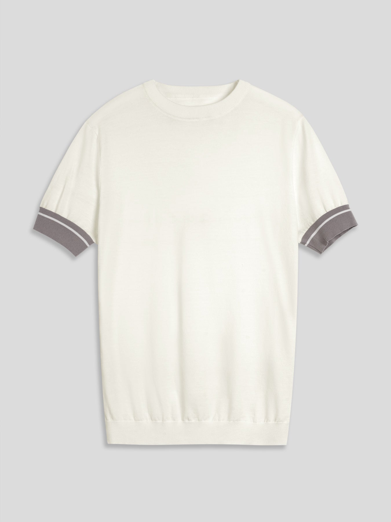 Camiseta Cooltejido en bloques de colored Cuffs de manga corta tejidoted