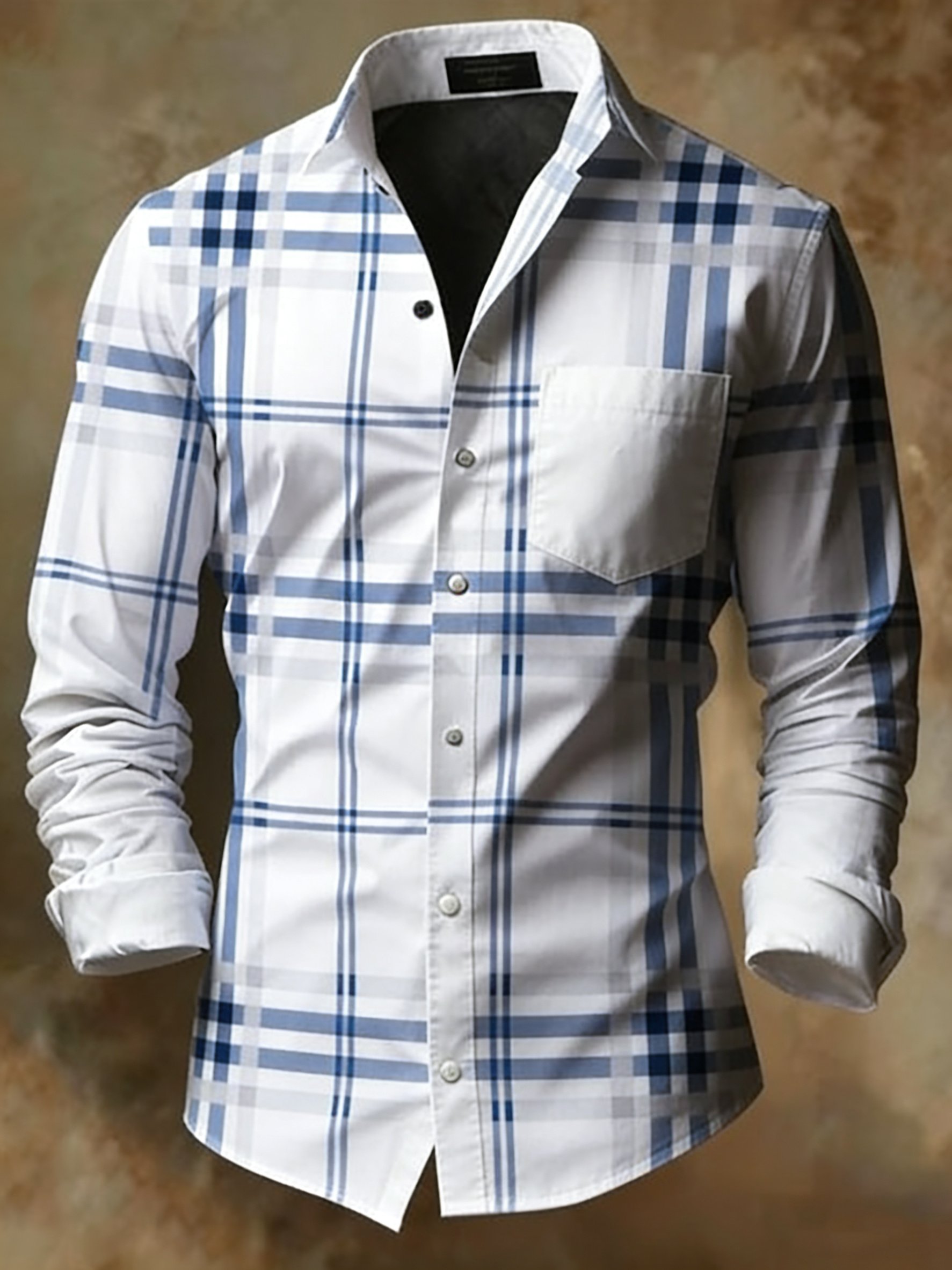 Camisa retro Abstract Art estampado diseño ejecutivo Style para hombre