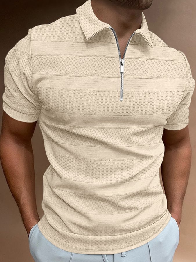 De moda casual solapa tejidoted jacquard Polo