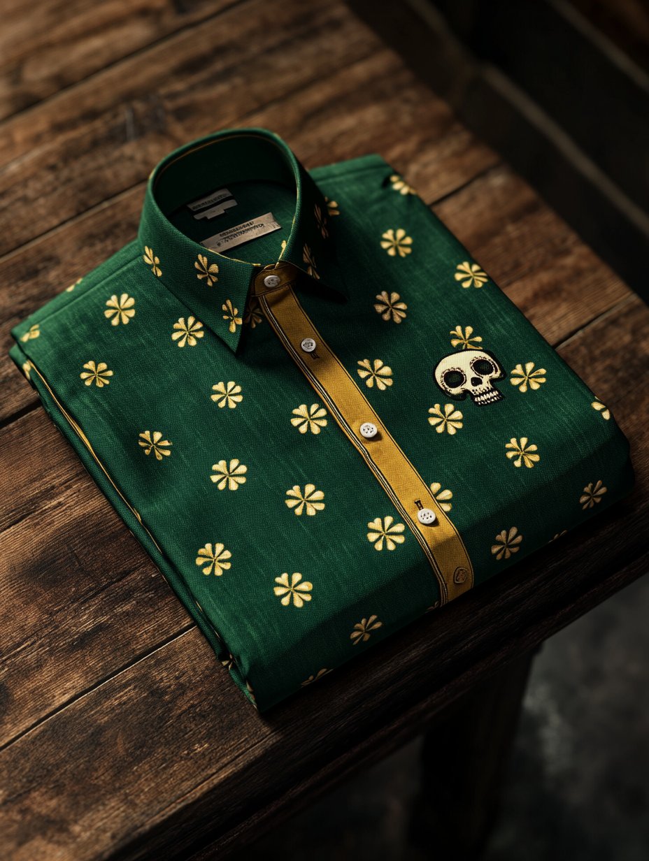 Camisa Trefoil Luxe de manga larga para hombre