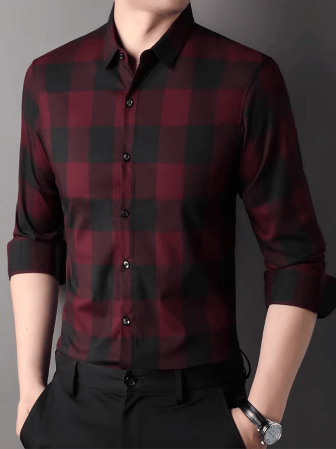 Camisa a cuadros ejecutivo casual para hombre