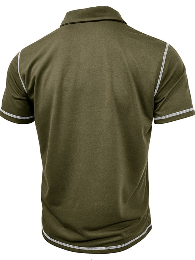 Camisa polo en bloques de coloring Polo cuello de manga corta para hombre