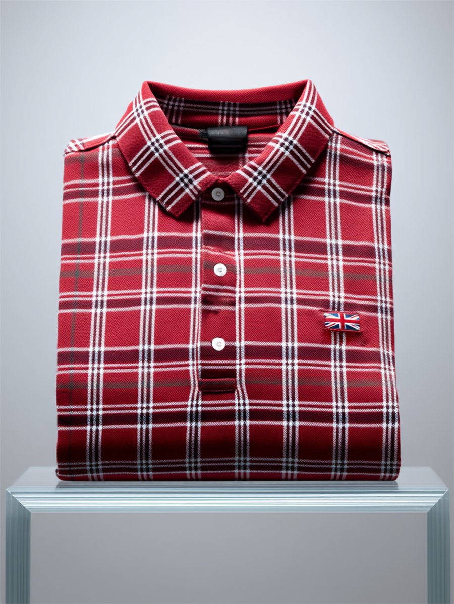 Camisa polo ejecutivo casual Union Jack Button de manga corta para hombre