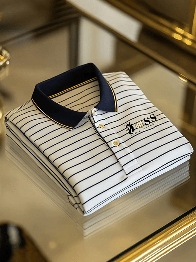 Camisa polo retro Letter Design estampado casual para hombre