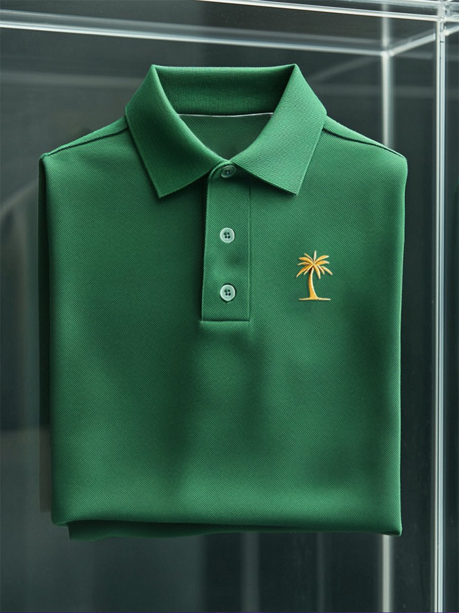 Camisa polo ejecutivo casual Button de manga corta para hombre