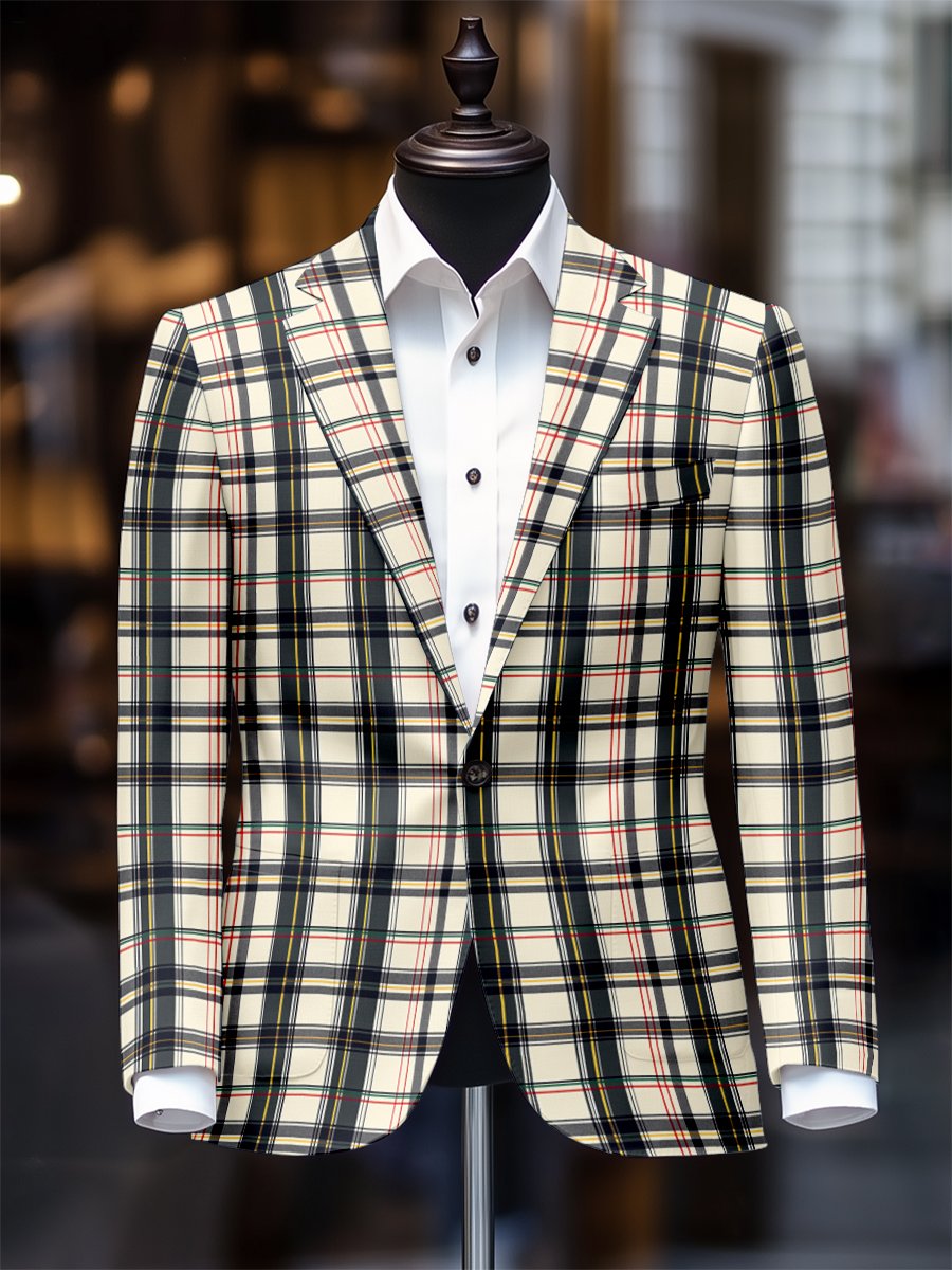 Saco retro casual a cuadros para hombre