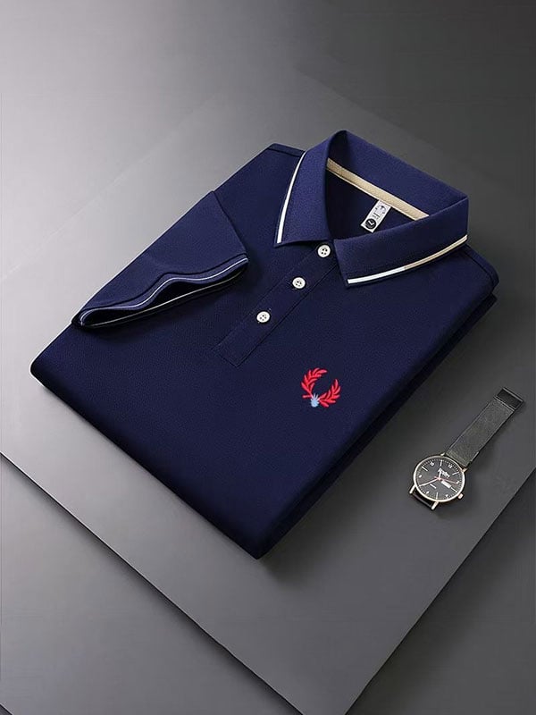 Camisa polo ejecutivo casual Button de manga corta para hombre