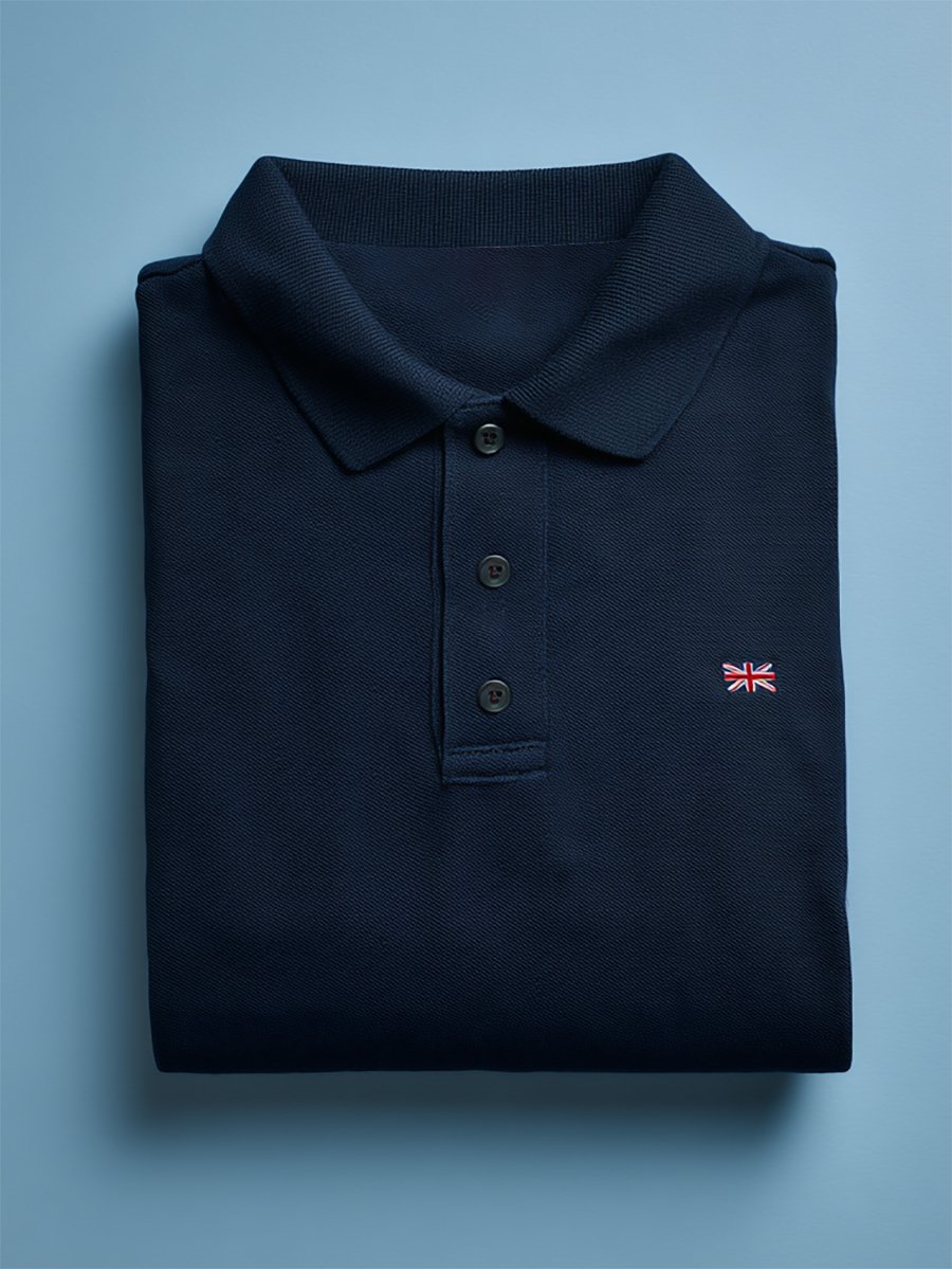 Camisa polo ejecutivo casual Union Jack Button de manga corta para hombre