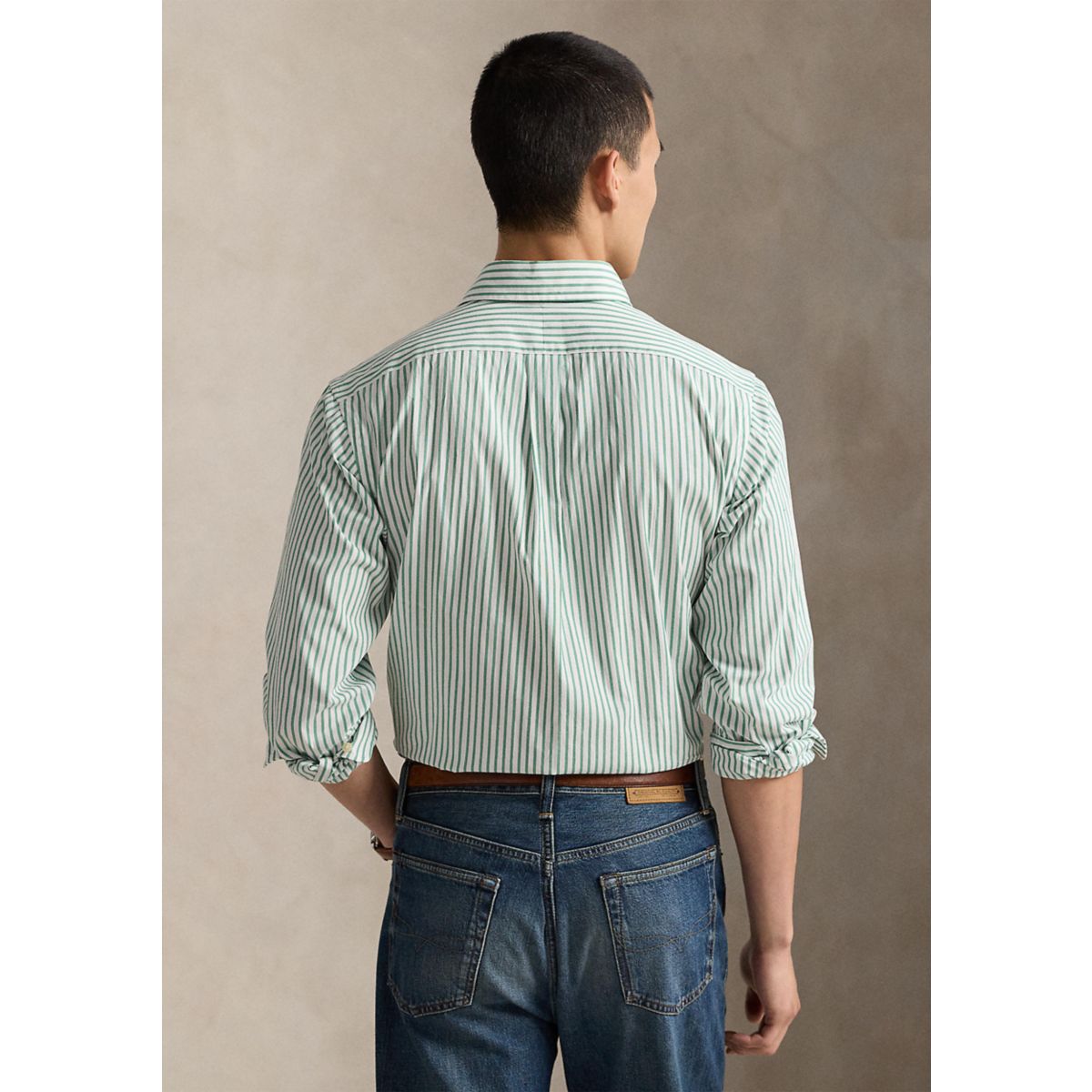 Men's Classic Fit Striped Poplin Shirt - 2