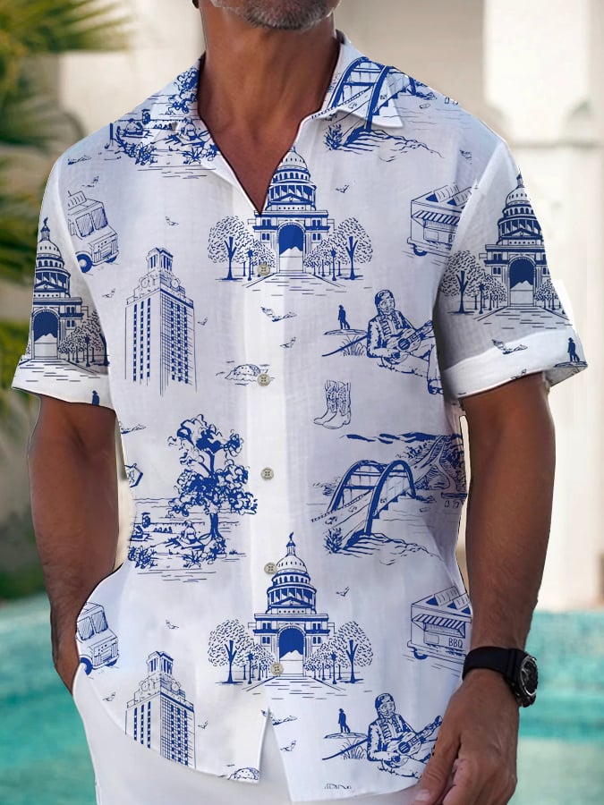 Casual Resort Landmark Princamiseta para hombre