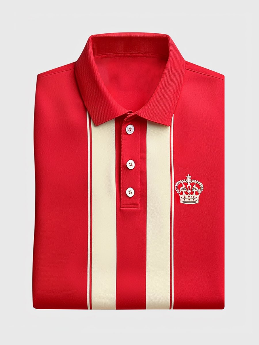 Camisa polo vintage ejecutivo de manga larga para hombre