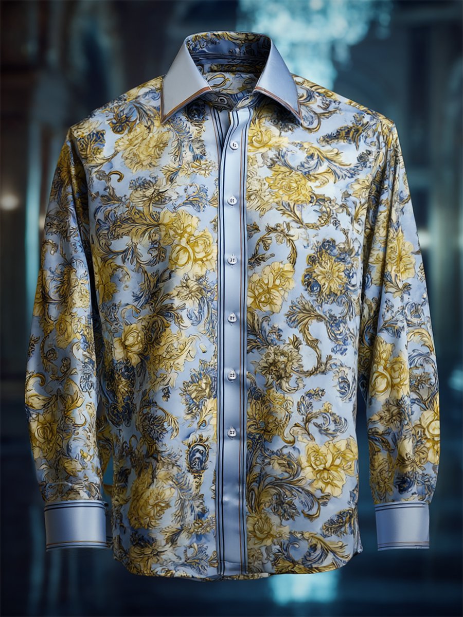 Camisa Luxe satén de manga larga para hombre