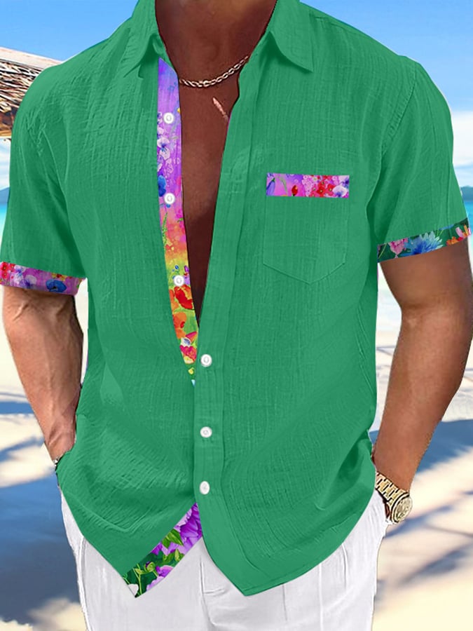 Camisa Hawaiian estampado de modaable Resort casual (With Pockets) para hombre